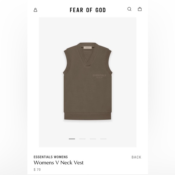 Fear of God Tops - Fear of God Essentials Womens V Neck Vest (Wood)
